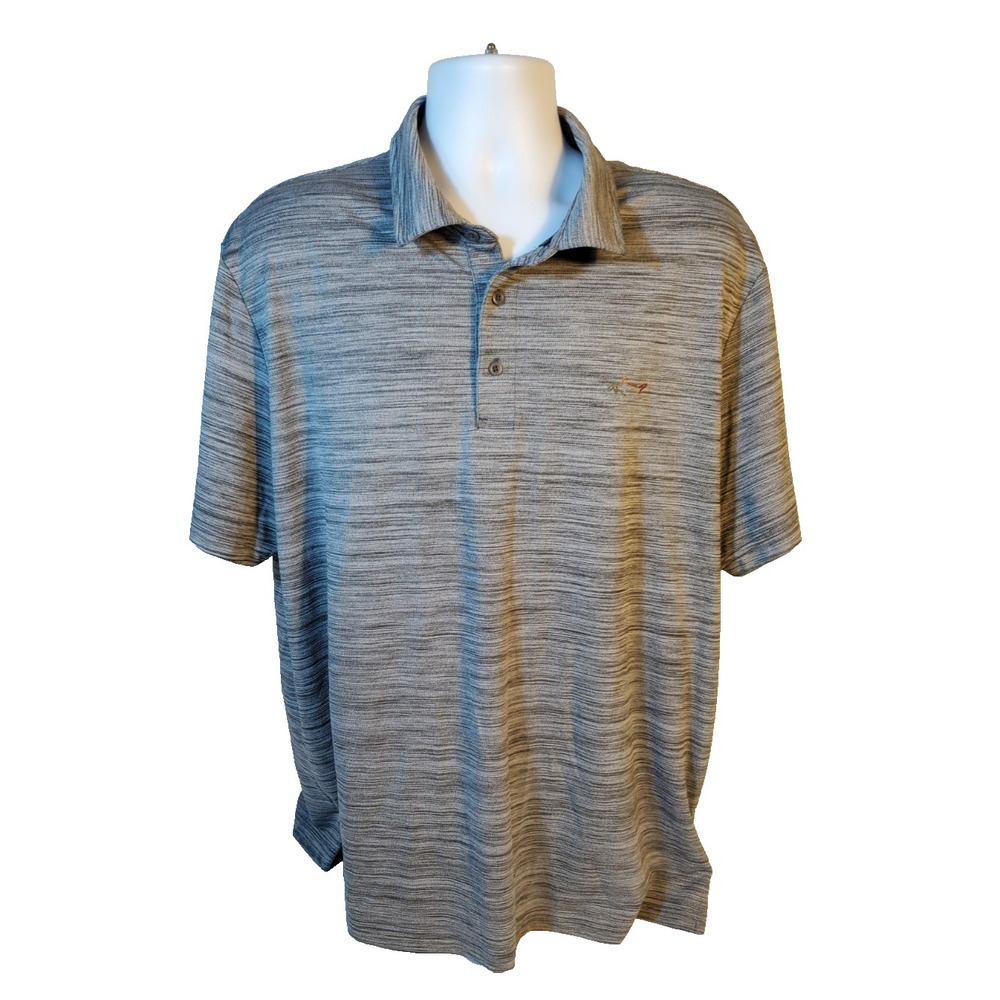 Greg Norman Tasso Ella Men's 2XL XXL Gray Polo Golf Shirt Play‎ Dry
